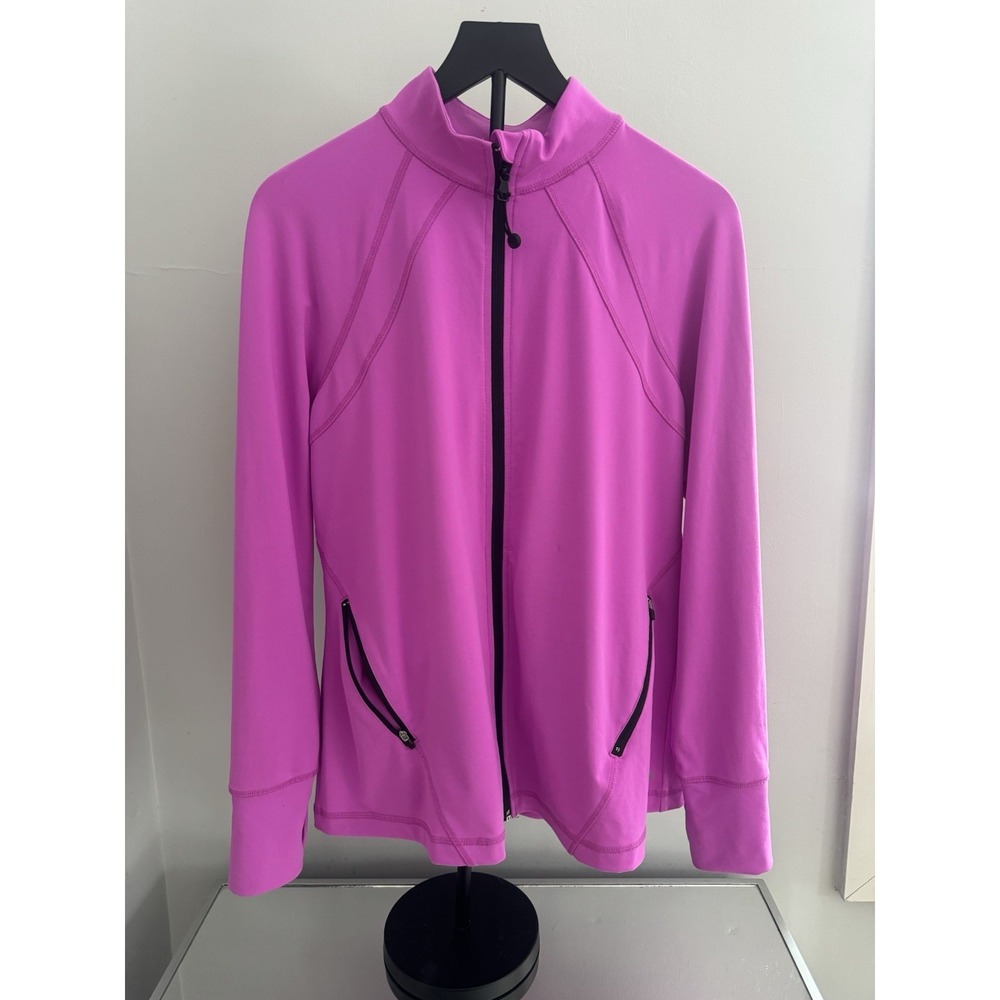 Livi Active Womens 14/16 Pink‎ Athletic Zip Jacket Athleisure Stretch Pockets